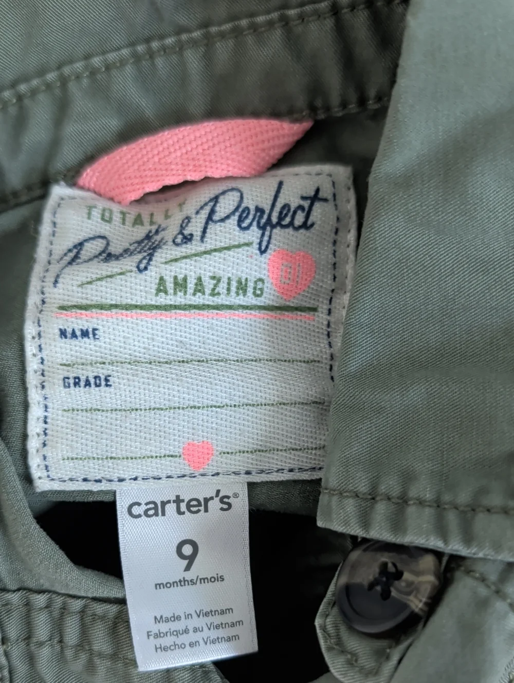 Lot 4 Olive Green Utility Jacket Faux Fur Vest Pink 9 / 12 Months Girl Pink